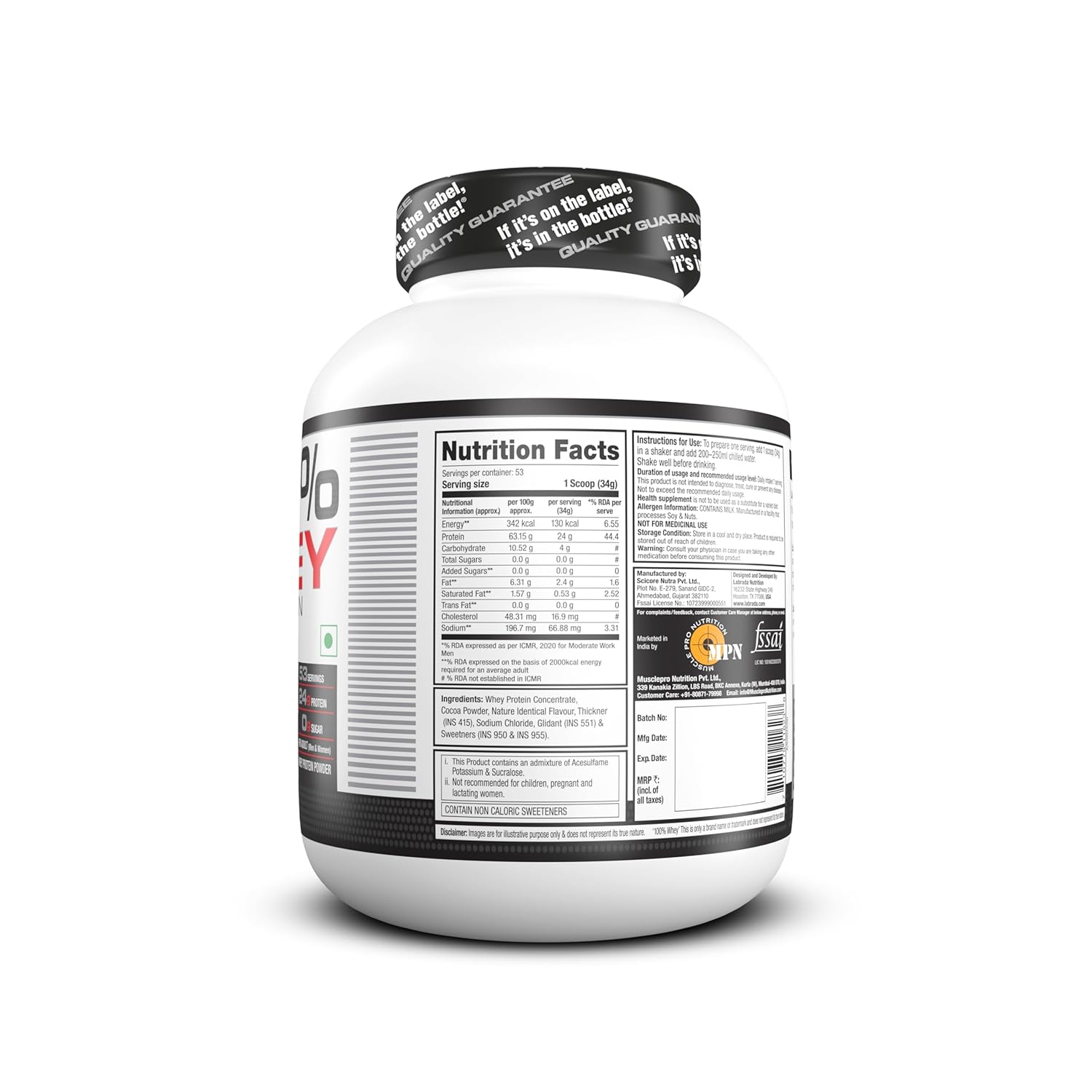 Labrada 100% Casein Micellar Protein - (Chocolate) - InstaSport