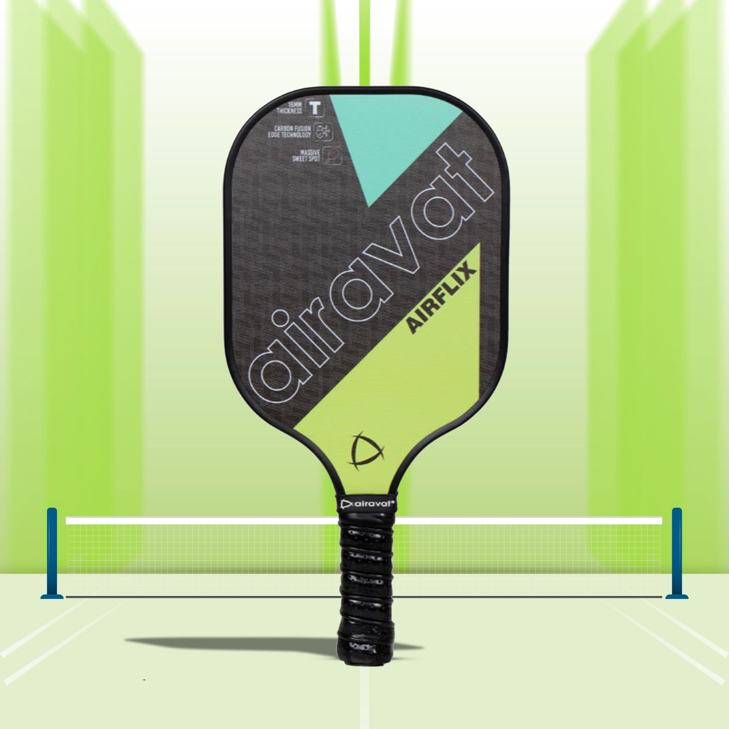 Airavat_Airflix_1020L_Pickleball_Paddle_NeonYellow_InstaSport