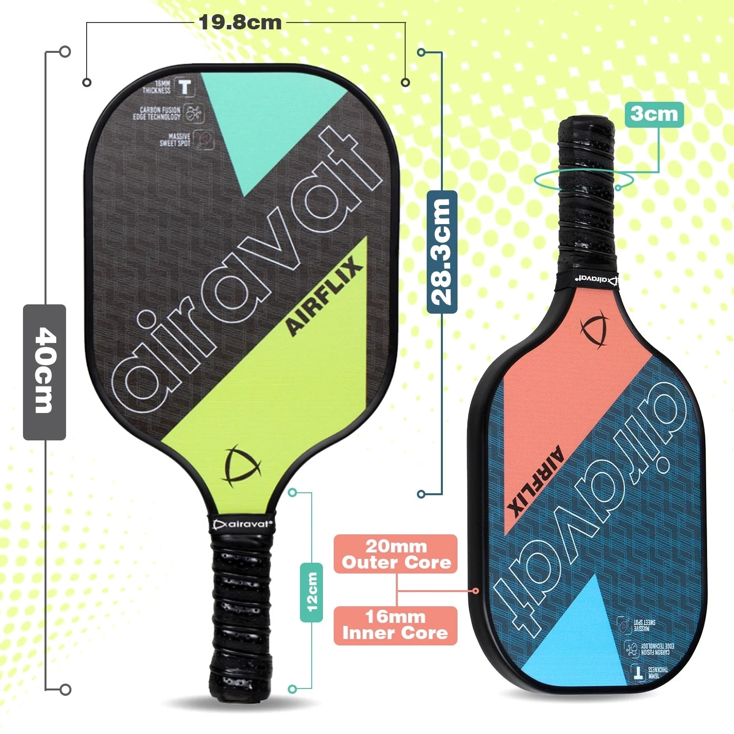 Airavat_Airflix_1020L_Pickleball_Paddle_Size_Instasport