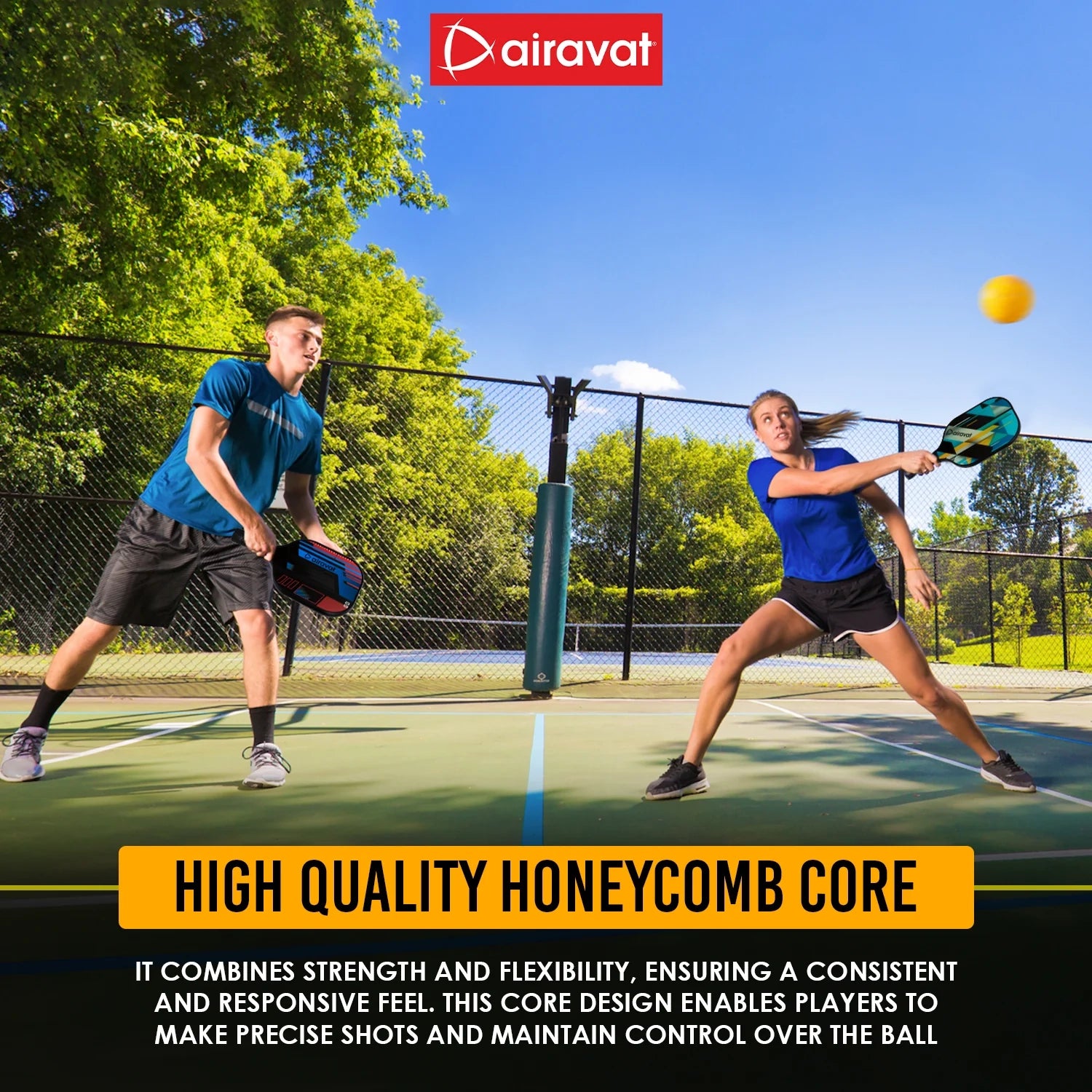 Airavat_Bang_Pickleball_Paddle_with_Fibreglass_surface_and_Polymer_Core_Spec1_Instasport