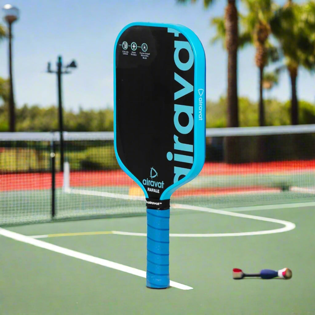 Airavat_Rafale_Pickleball_Paddle_7409_Cyan_Sideview_Instasport