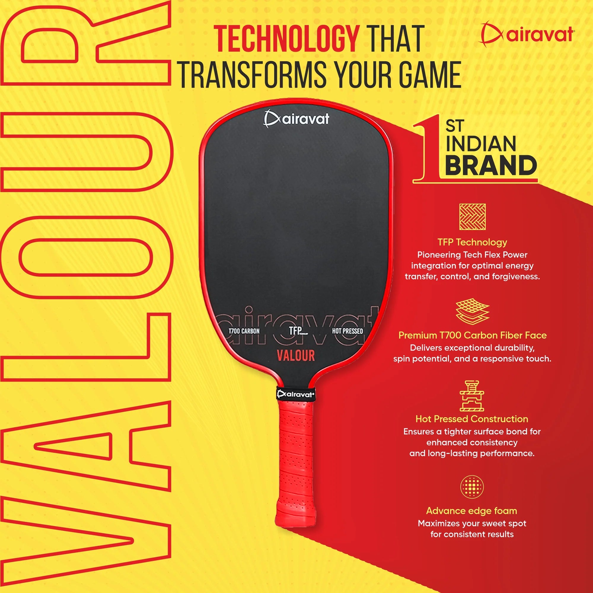 Airavat Valour Pickleball Paddle 7418 with Bag