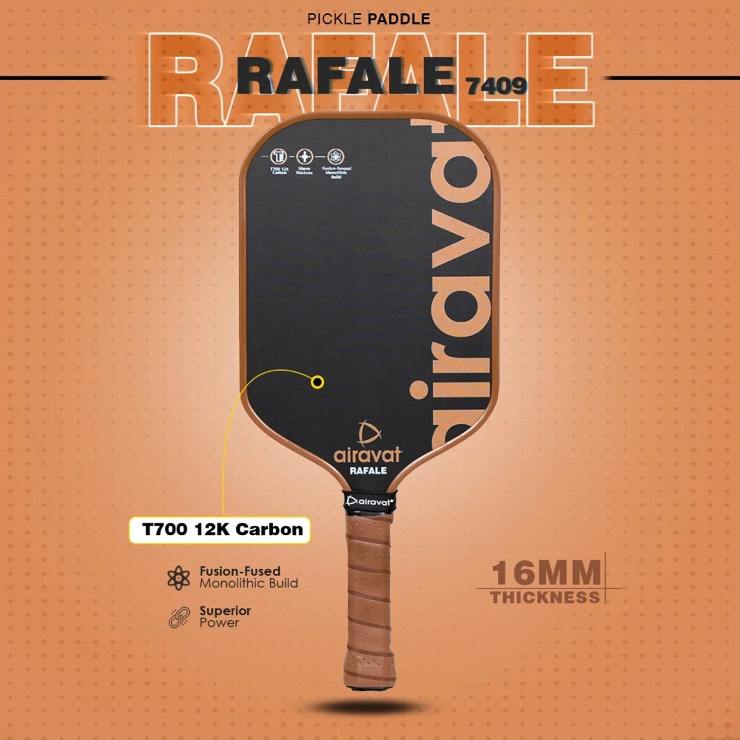 Airavat__Rafale_Pickleball_Paddle_7409_Brown_Spec