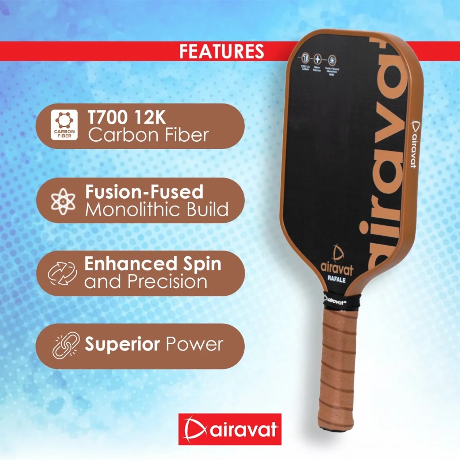 Airavat__Rafale_Pickleball_Paddle_7409_Brown_Specimage_Instasport