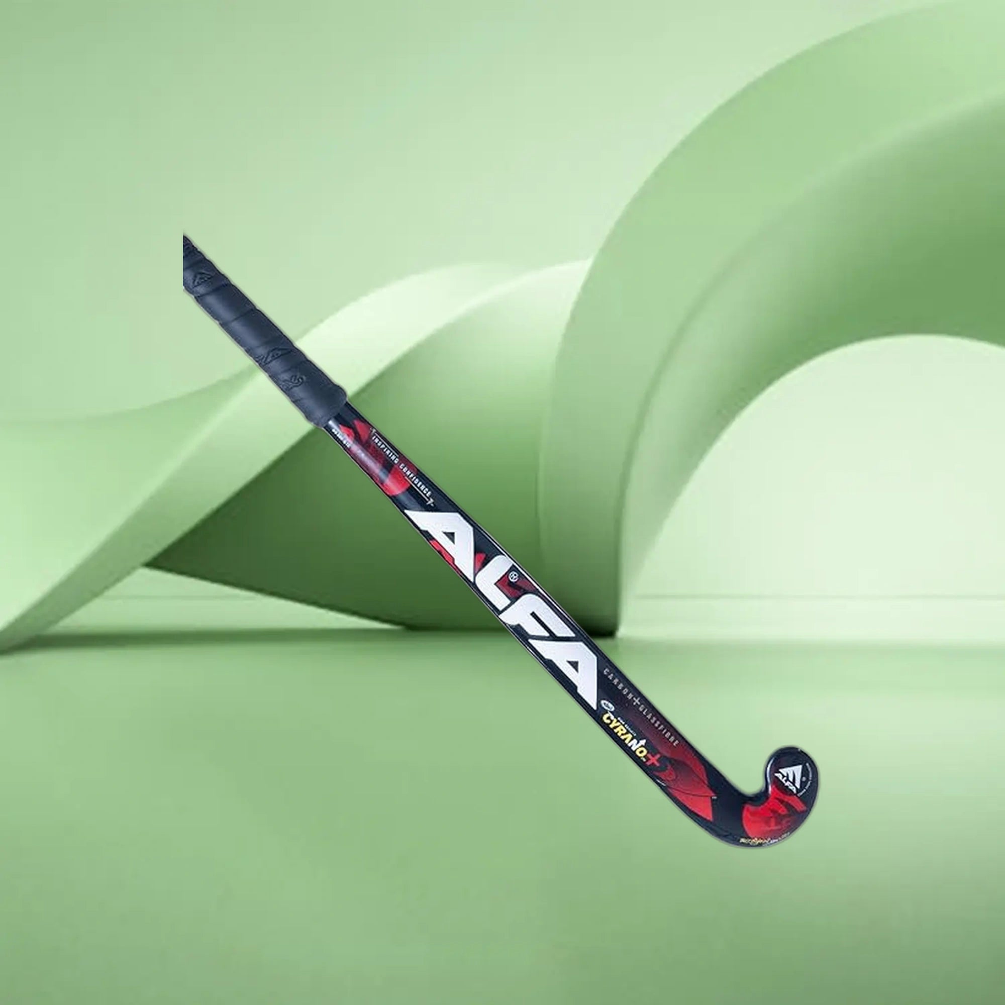 Alfa_Cyrano_Painted_Wooden_Hockey_Stick_Red_Black_Main_InstaSport