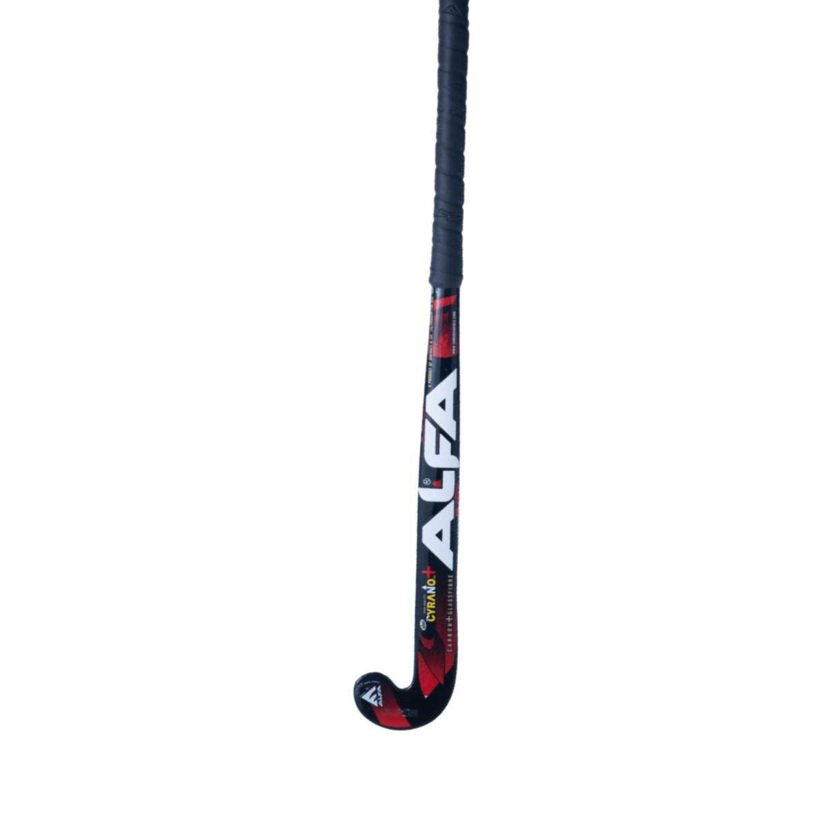 Alfa_Cyrano_Painted_Wooden_Hockey_Stick_Red_Black_Vertical_InstaSport