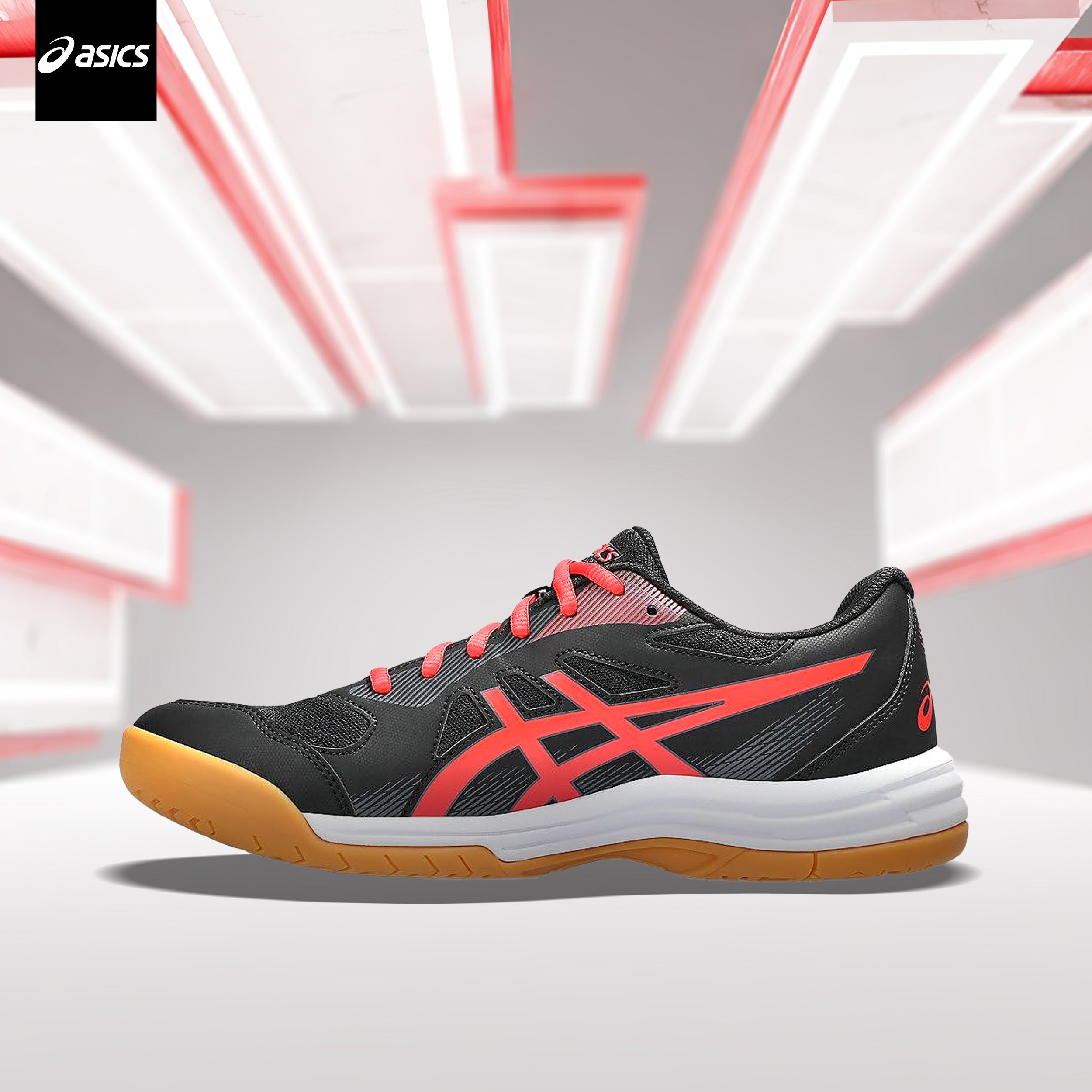 Buy now Asics Upcourt Badminton Shoes Black/Red – InstaSport