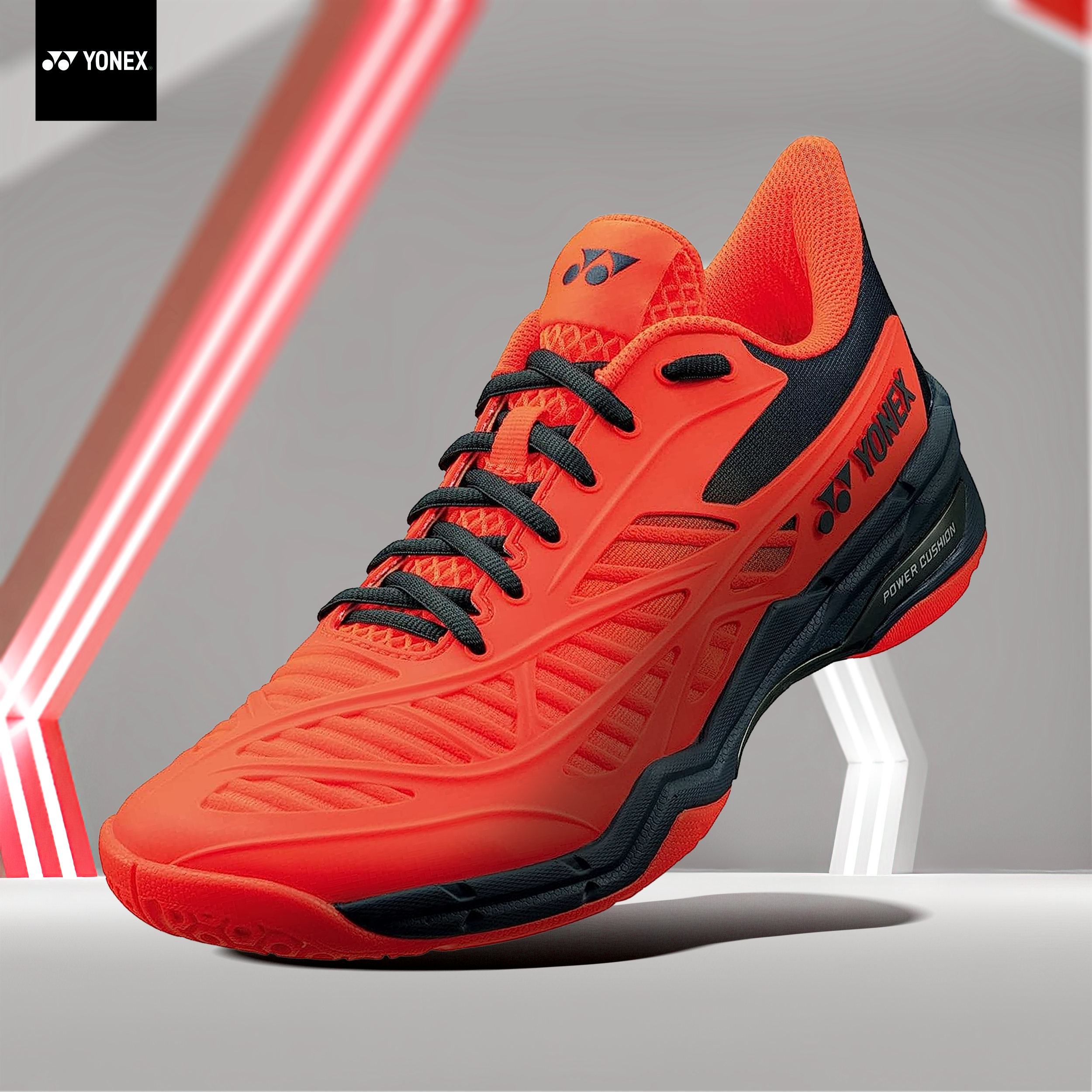 YONEX SHB Cascade Drive Badminton Shoes (Bright Red) - InstaSport