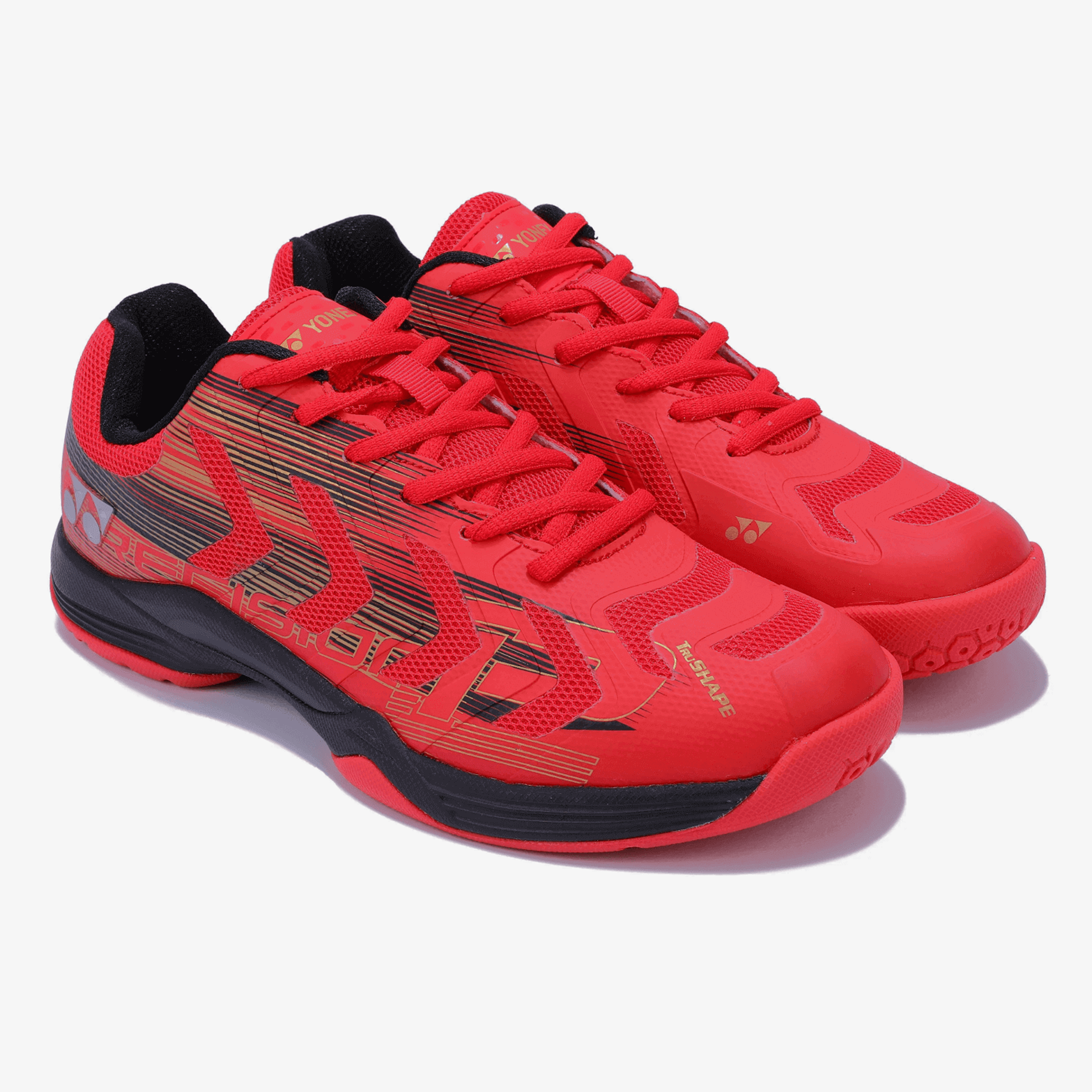 YONEX Precision 2 Badminton Shoes (Red/ Black/ Gold) - InstaSport