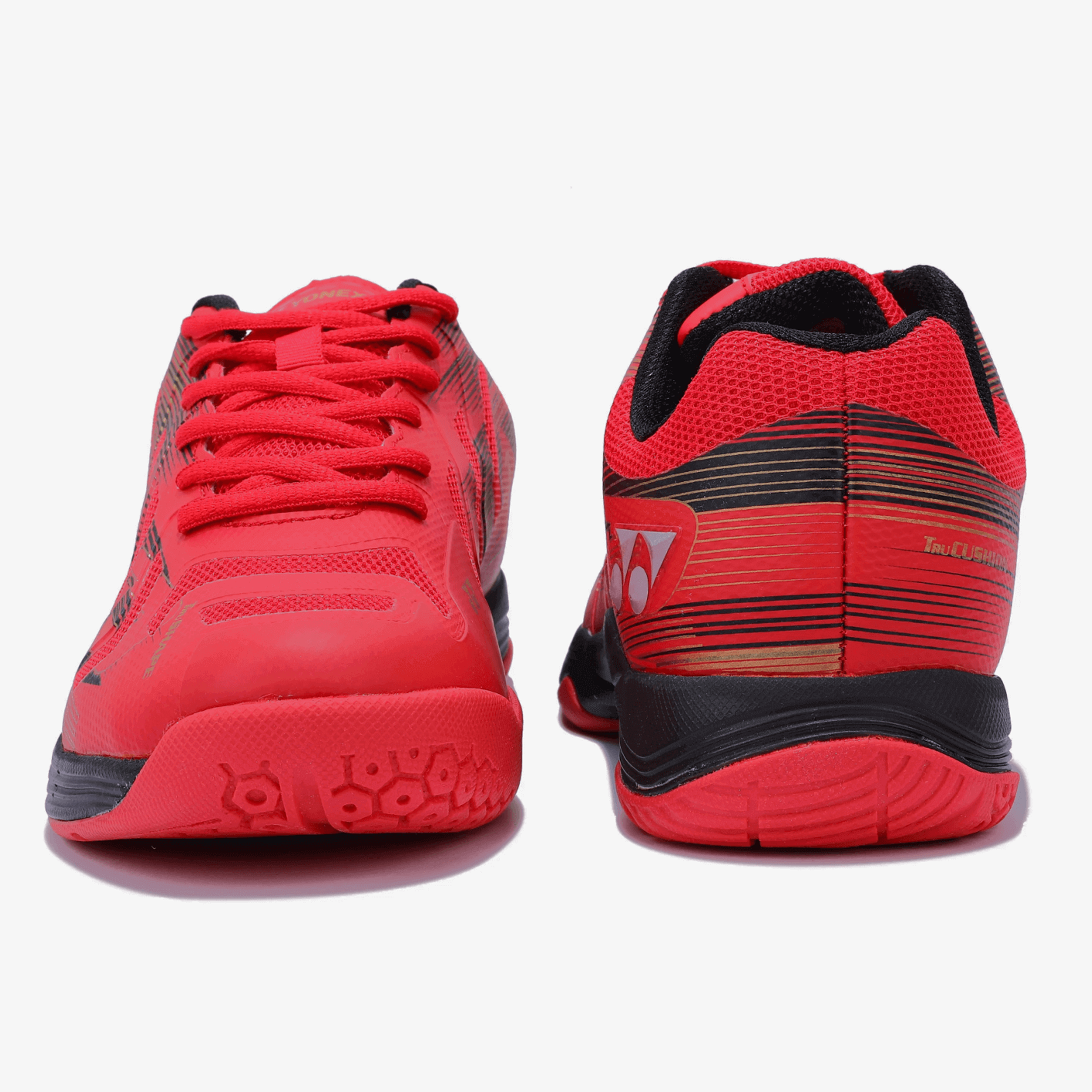 YONEX Precision 2 Badminton Shoes (Red/ Black/ Gold) - InstaSport