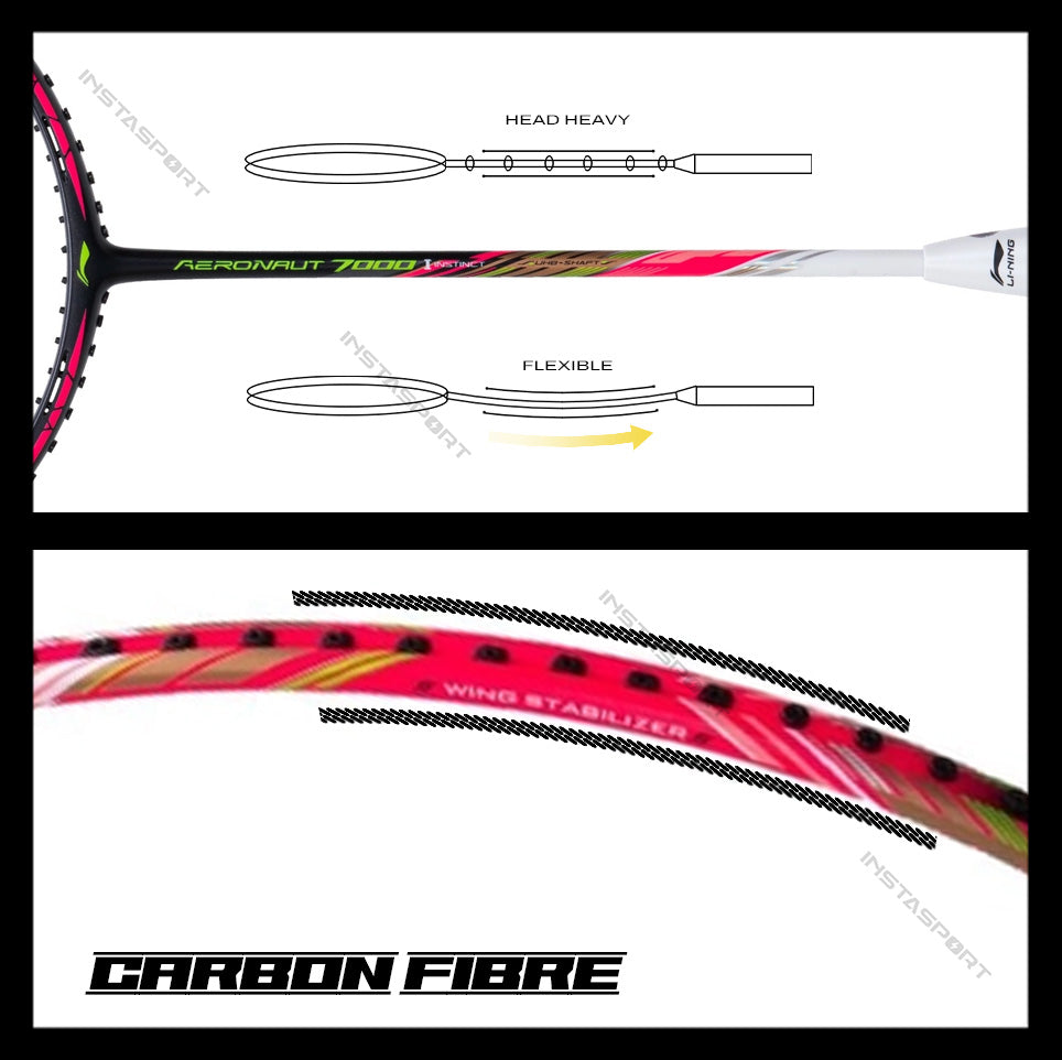 Li-Ning Aeronaut 7000 Instinct Badminton Racket (Pink) - InstaSport