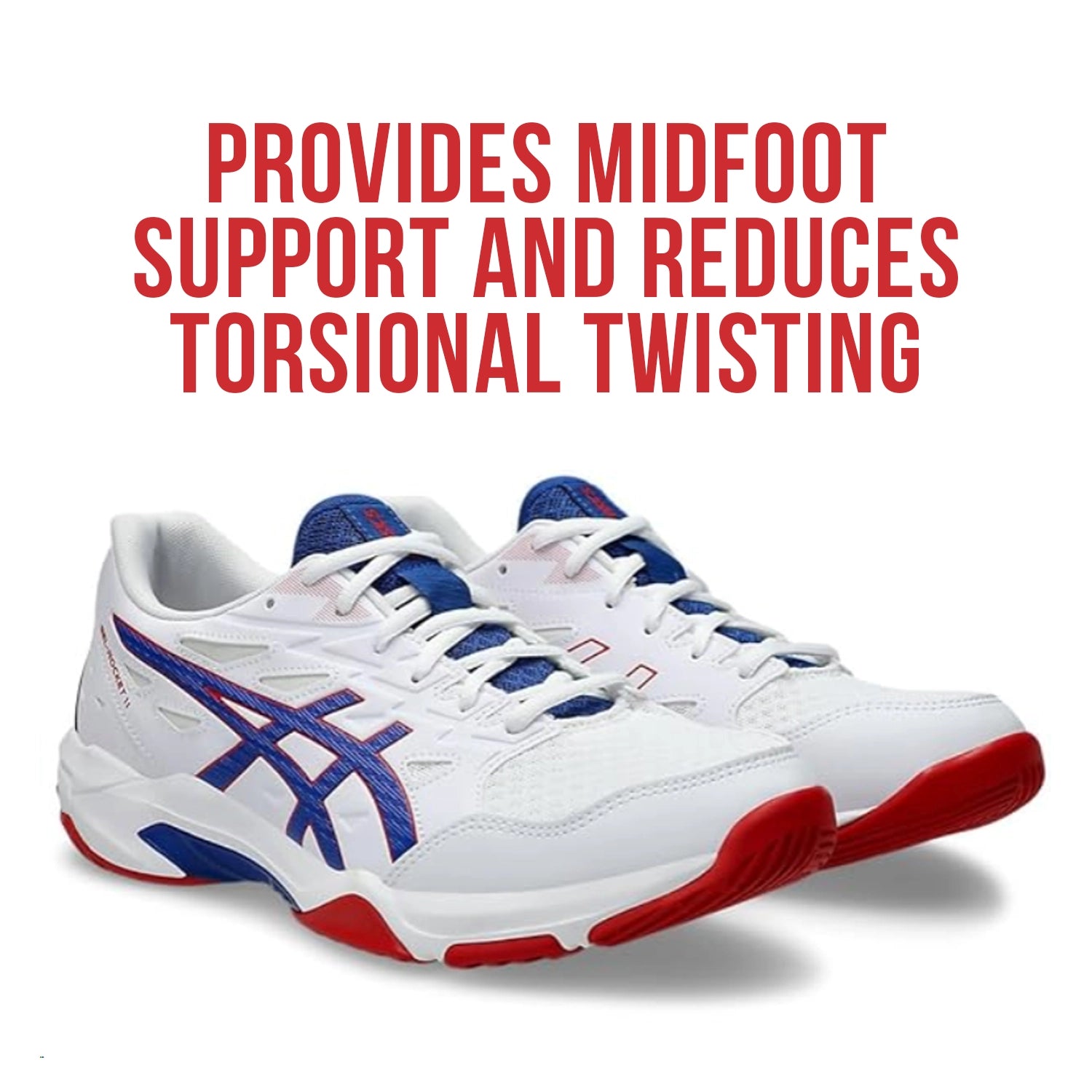 Asics Gel Rocket 11 Badminton Shoes (White/ Asics Blue) - 1071A091.105