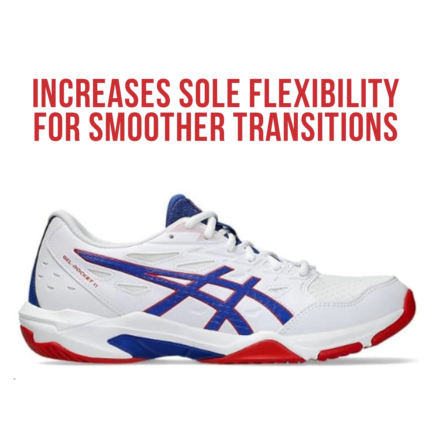 Asics Gel Rocket 11 Badminton Shoes (White/ Asics Blue) - 1071A091.105