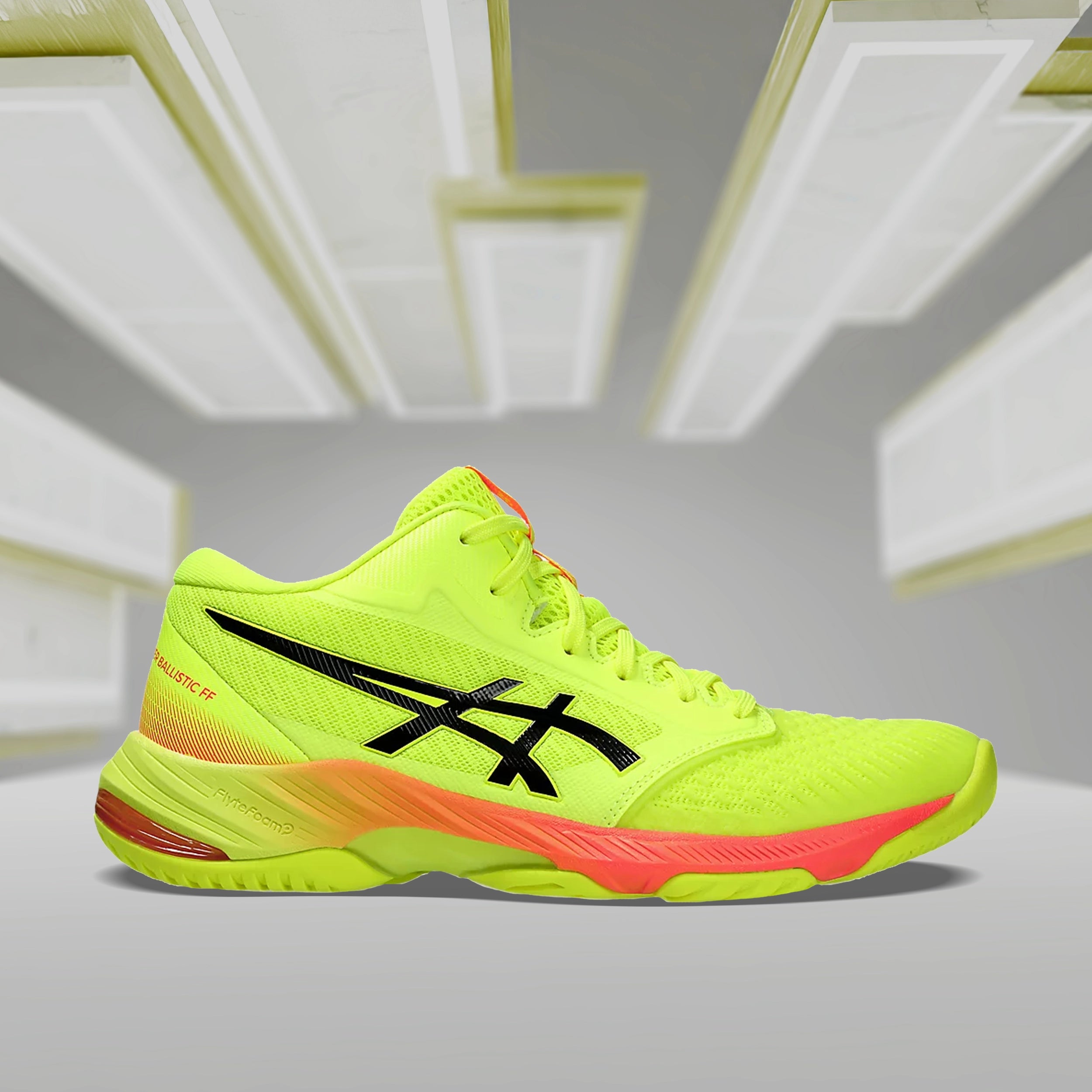 Asics Netburner Ballistic FF MT 3 Paris Men's Volleyball Shoes - Safety-Yellow/Black