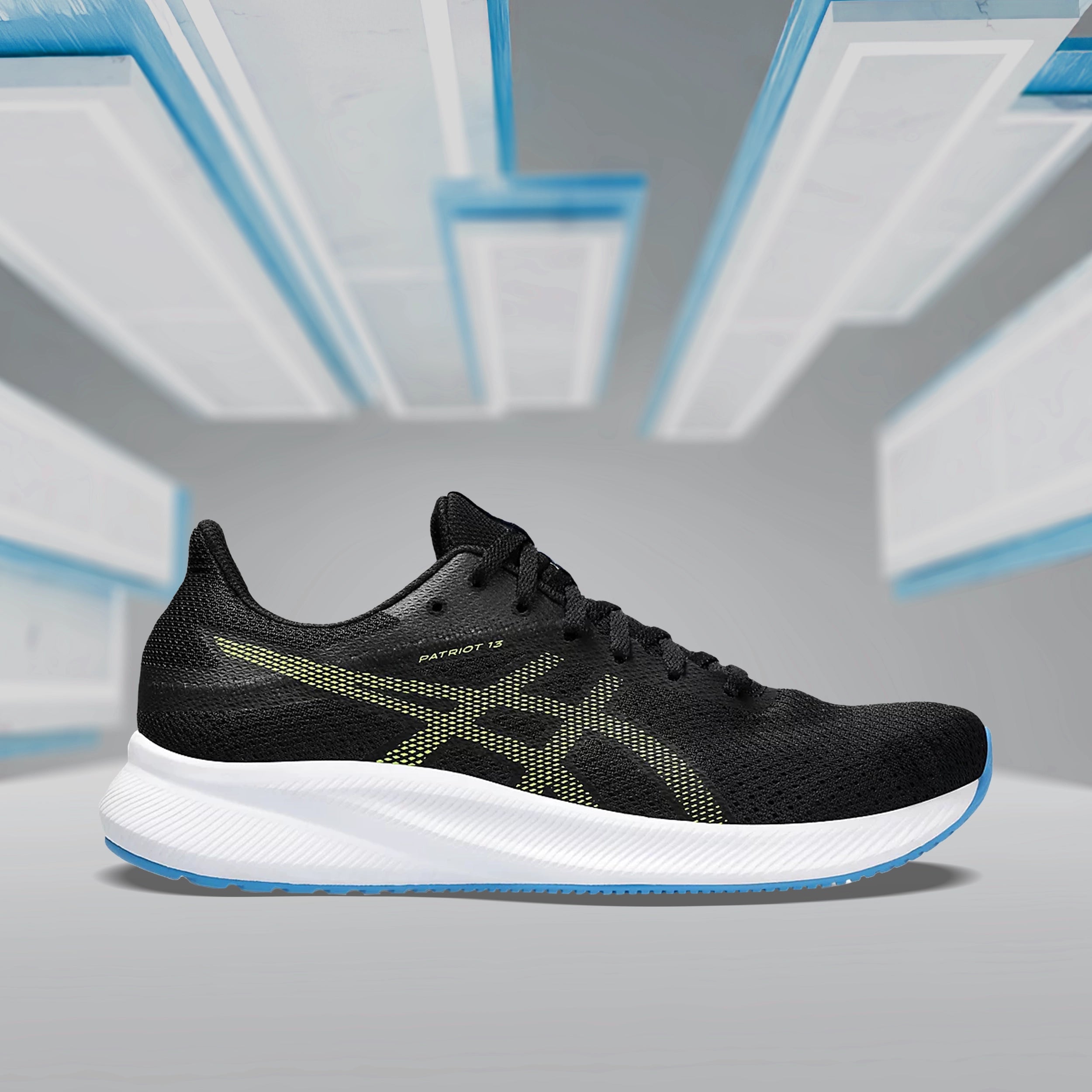 Asics Patriot 13 Men's Running Shoes - Black/Electric Lime - DOD