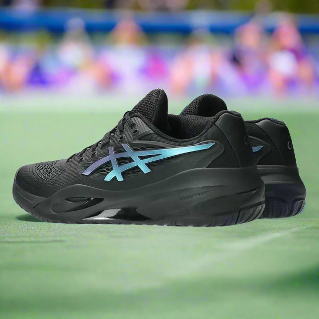 Asics_GelResolution_X_NightEnergy_TennisShoes_Black_PrismBlue_Back_Instasport