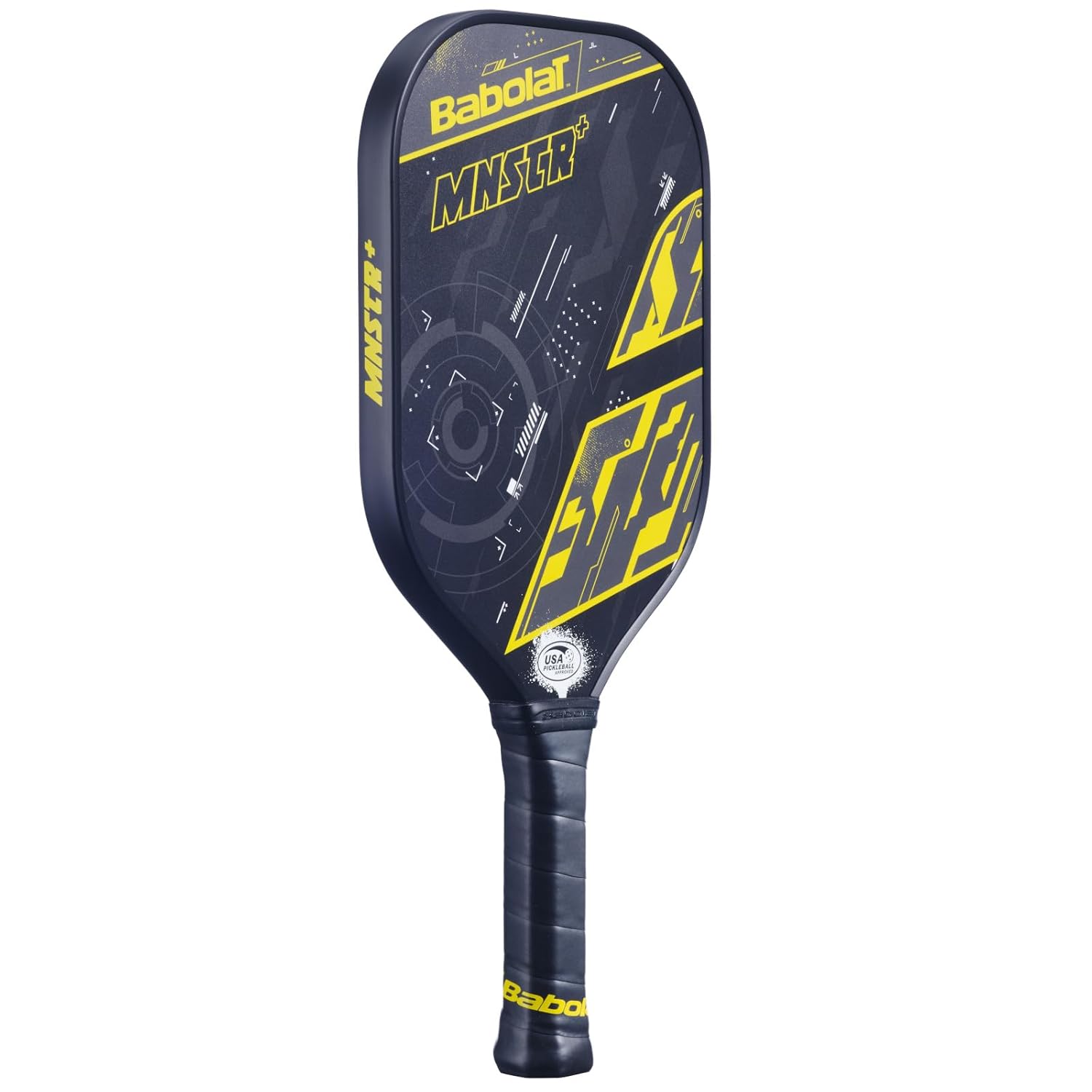 Babolat_MNSTR_Pickleball_Paddle_Black_Yellow_Cross_InstaSport