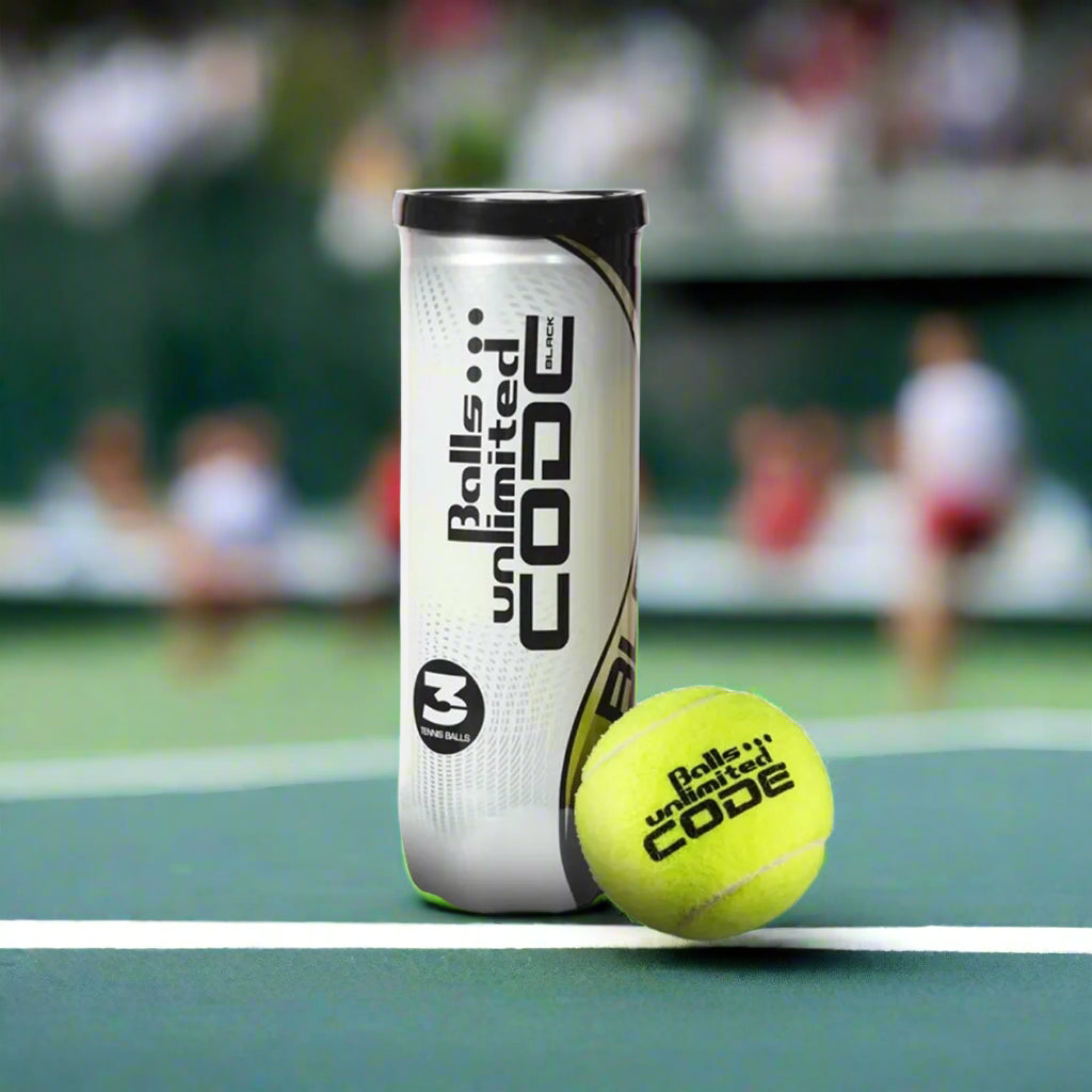 Balls_Unlimited_CodeBlack_TennisBallCan_3Balls_Front_Instasport