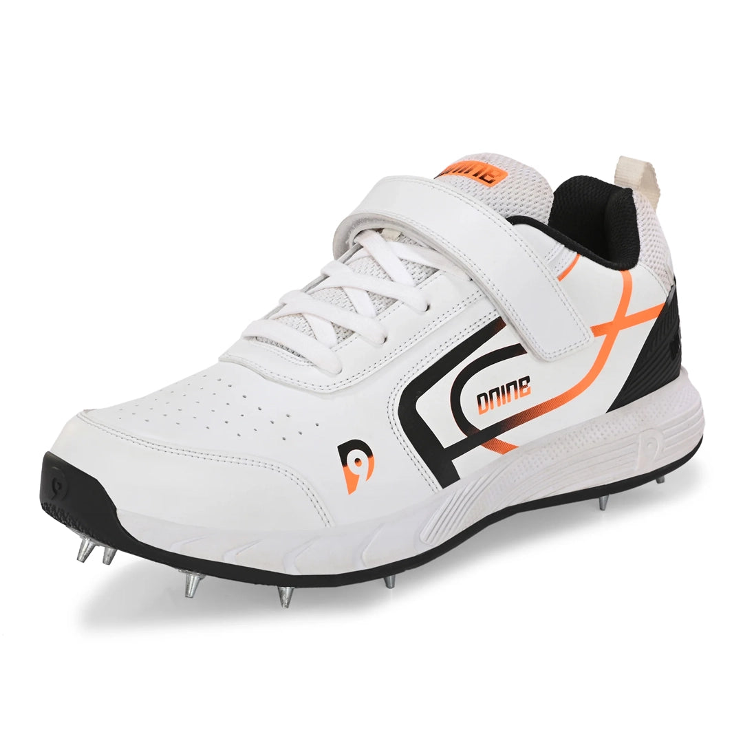 D9 Classic - 1 Cricket Spike Shoes - White/Black
