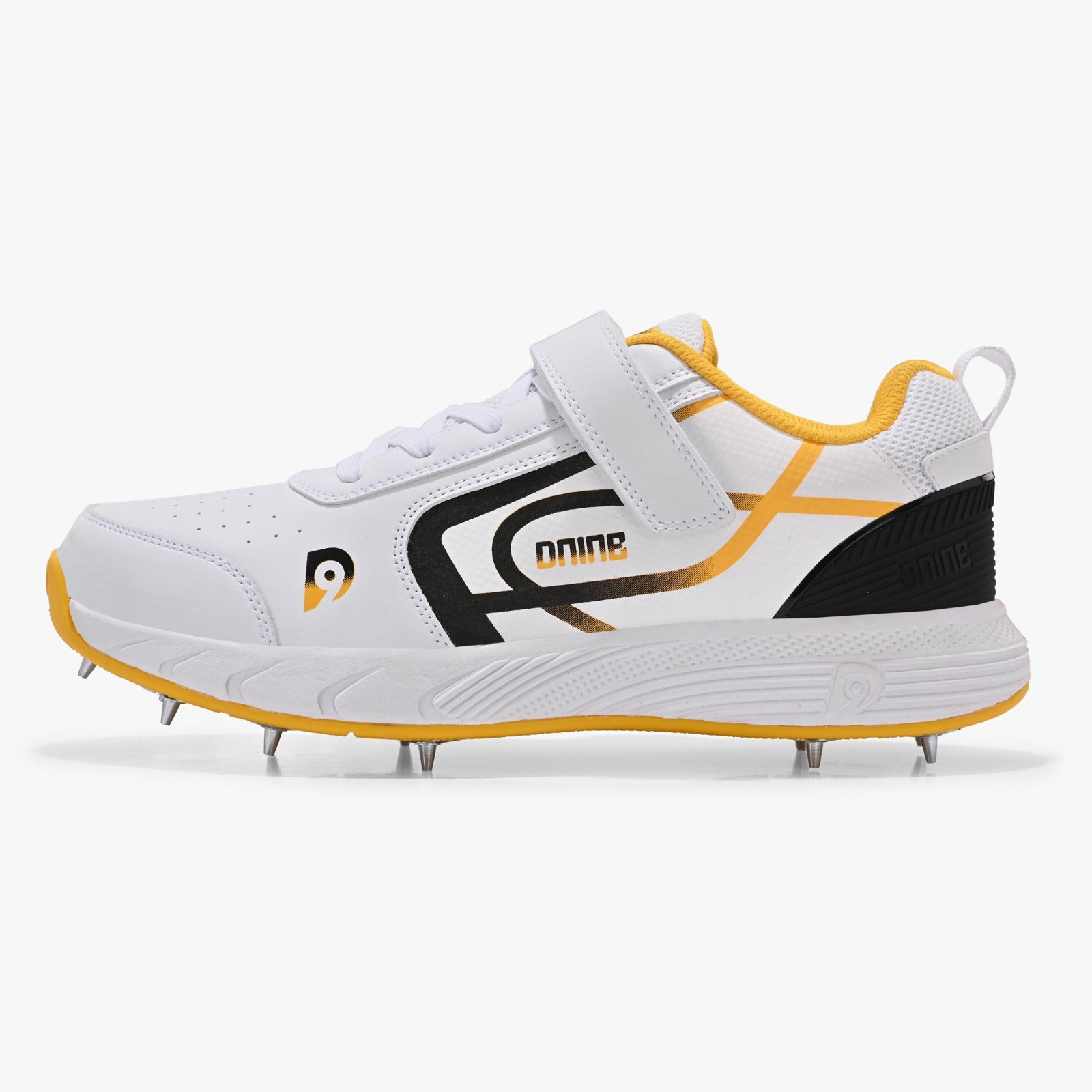 D9 King-2 Bowling Spikes Shoes - White/Yellow