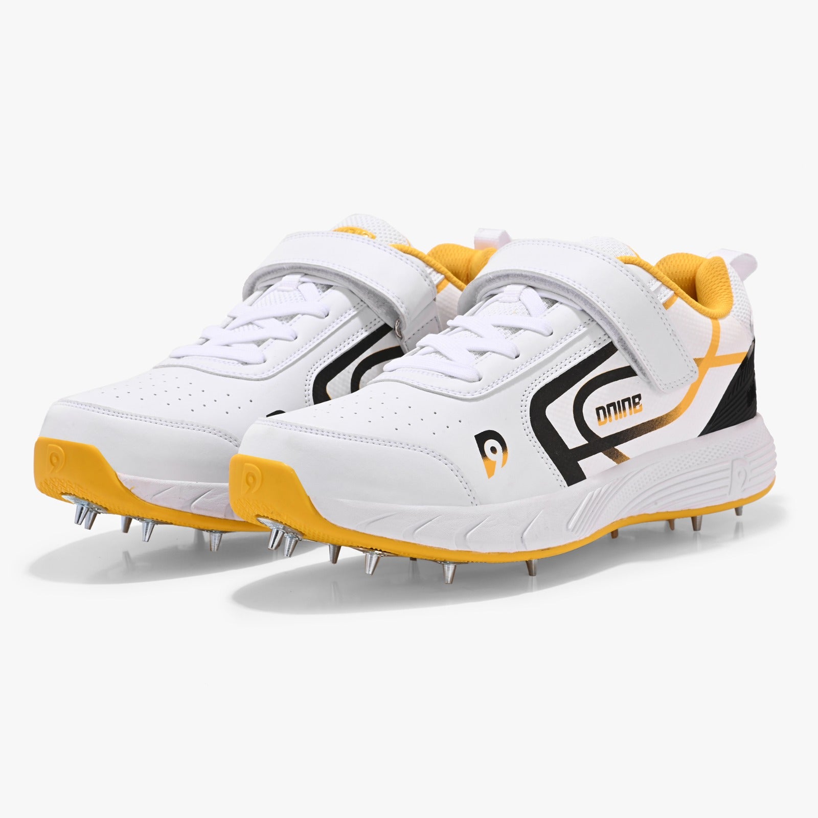 D9 King-2 Bowling Spikes Shoes - White/Yellow