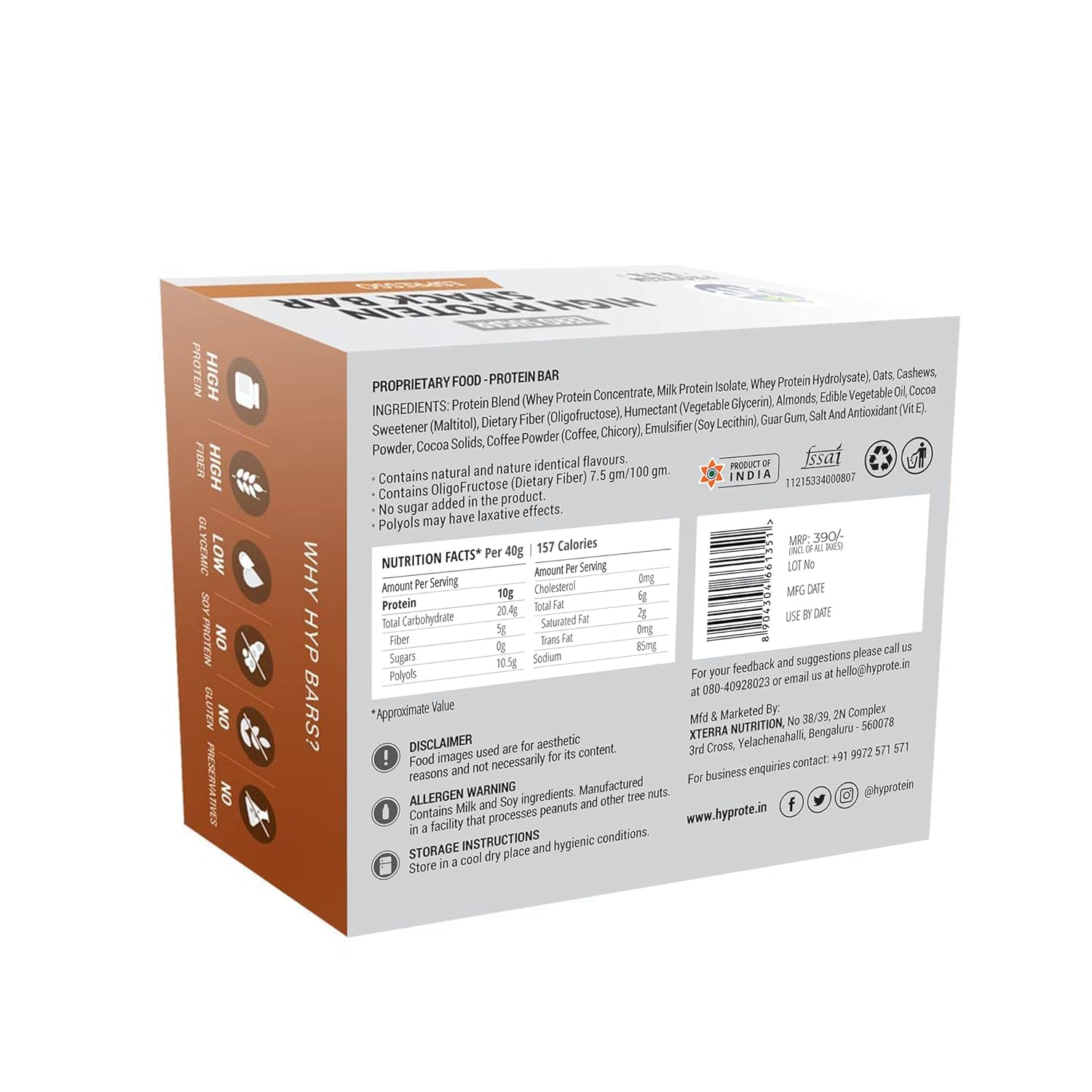 HYP_Lean_Sugarfree_Protein_Bar_Chocolate_Espresso_Back_InstaSport