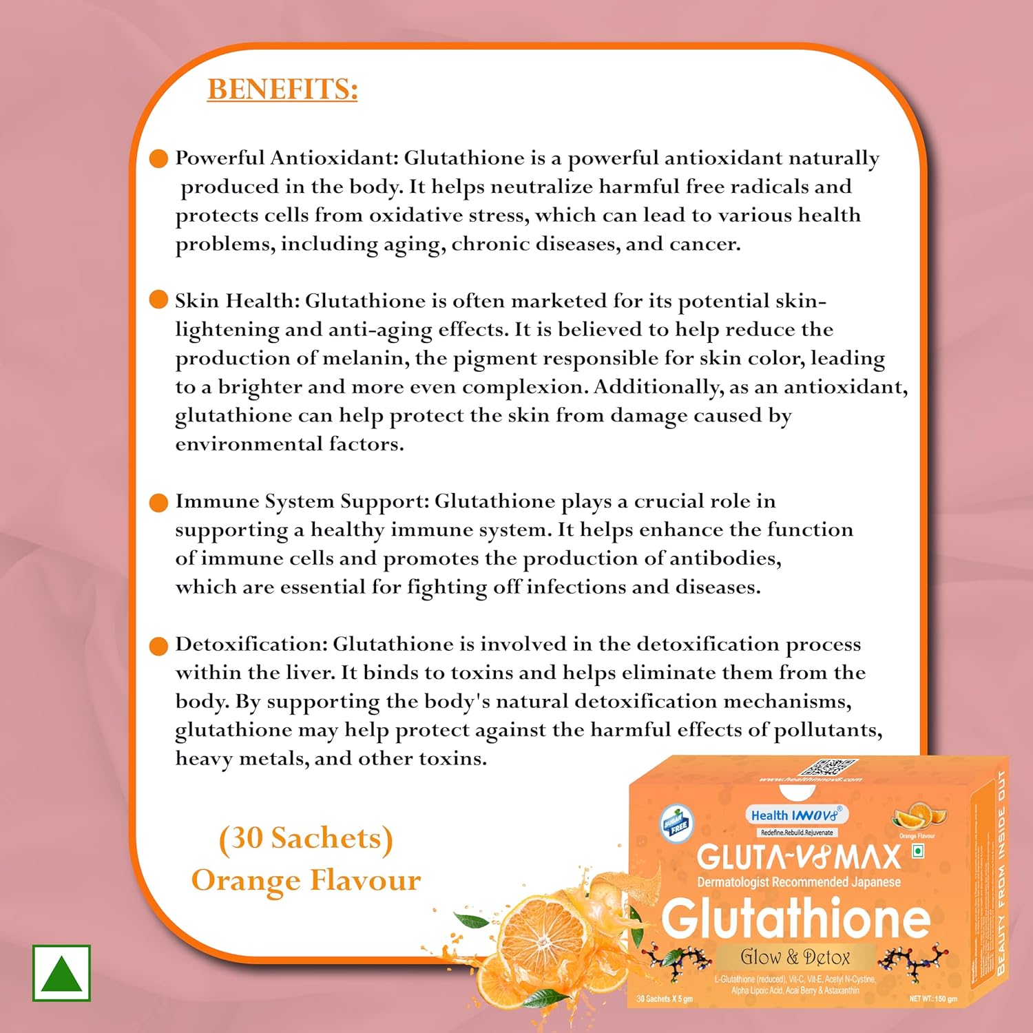Health_Innov8_Glutathione_100GM_30_Sachets_Orange_Benefits_InstaSport