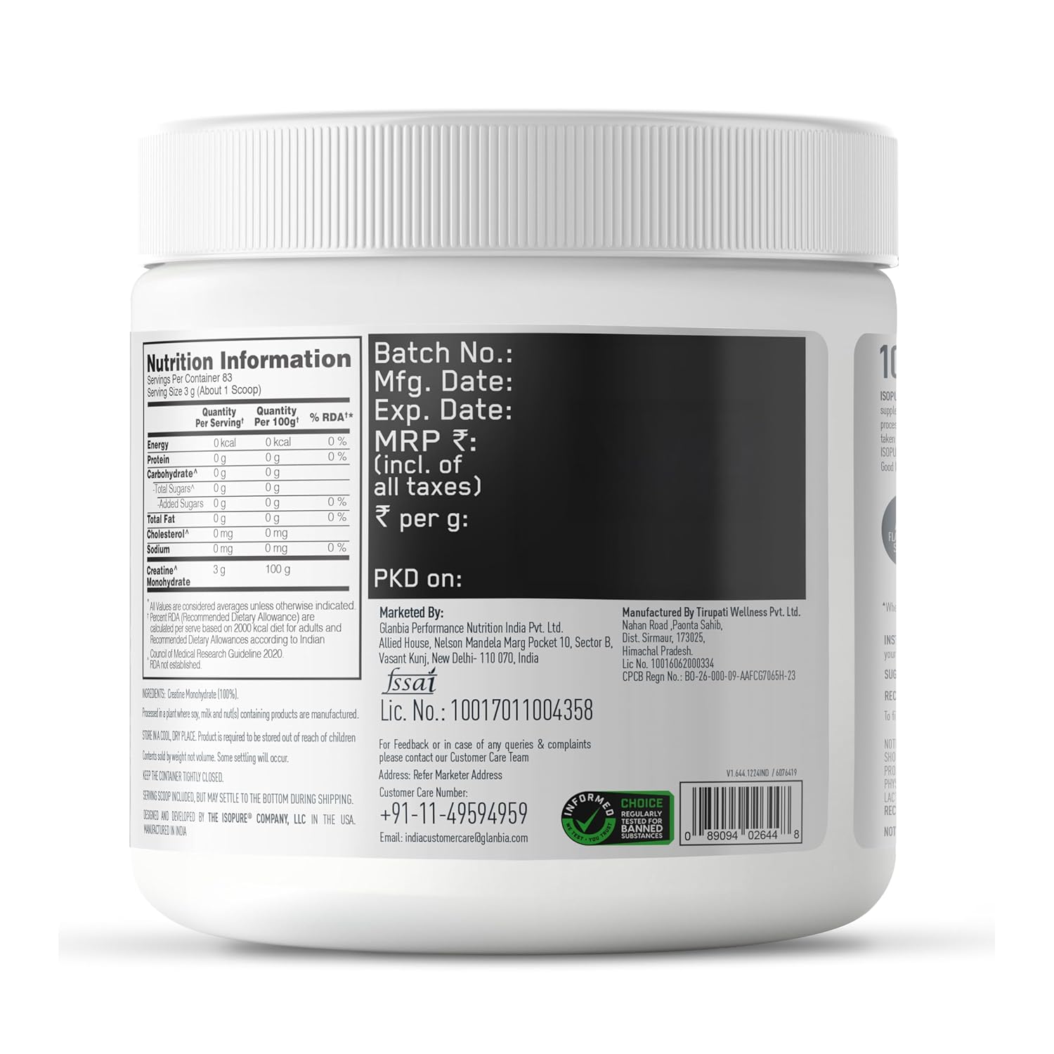 Isopure_Creatine_MonoHydrate_250GM_Label_InstaSport