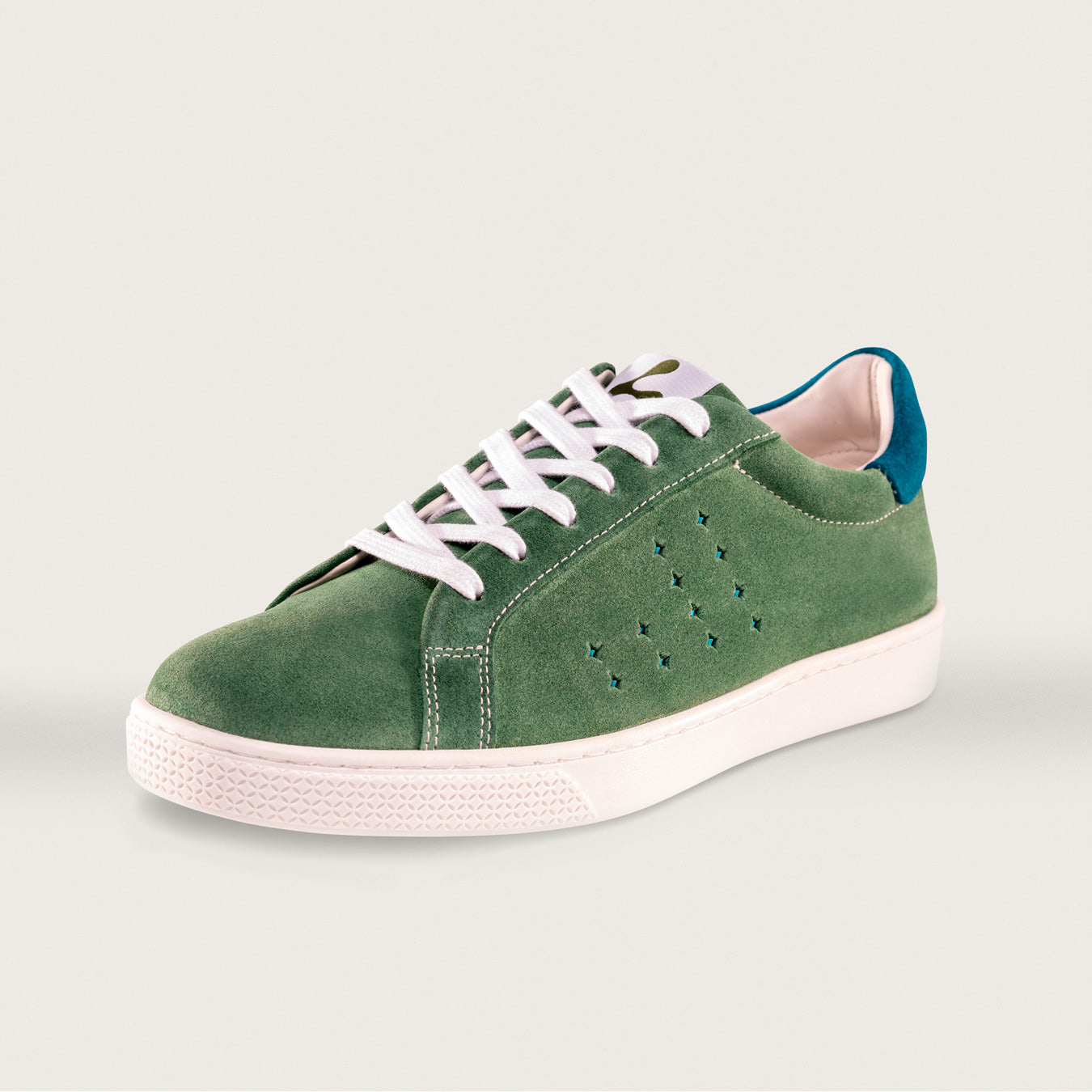 Lazo_Halo_Sneaker_Tongue_Graphic_Emerald_Green_Labradorite_Blue_Left_InstaSport
