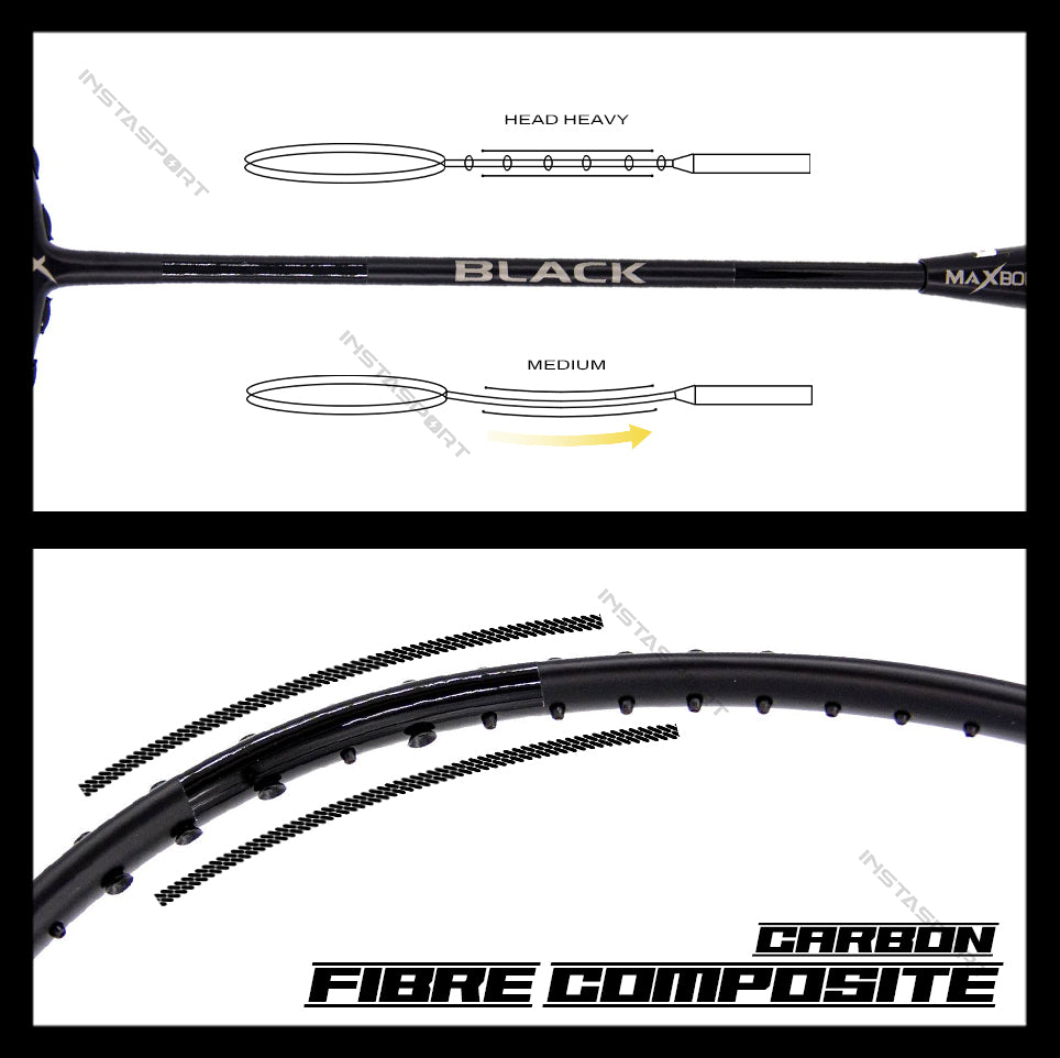 Maxbolt_Black_Badminton_Racket_Shaft_InstaSport