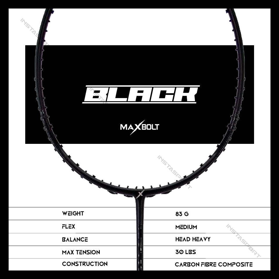 Maxbolt_Black_Badminton_Racket_Specs_InstaSport