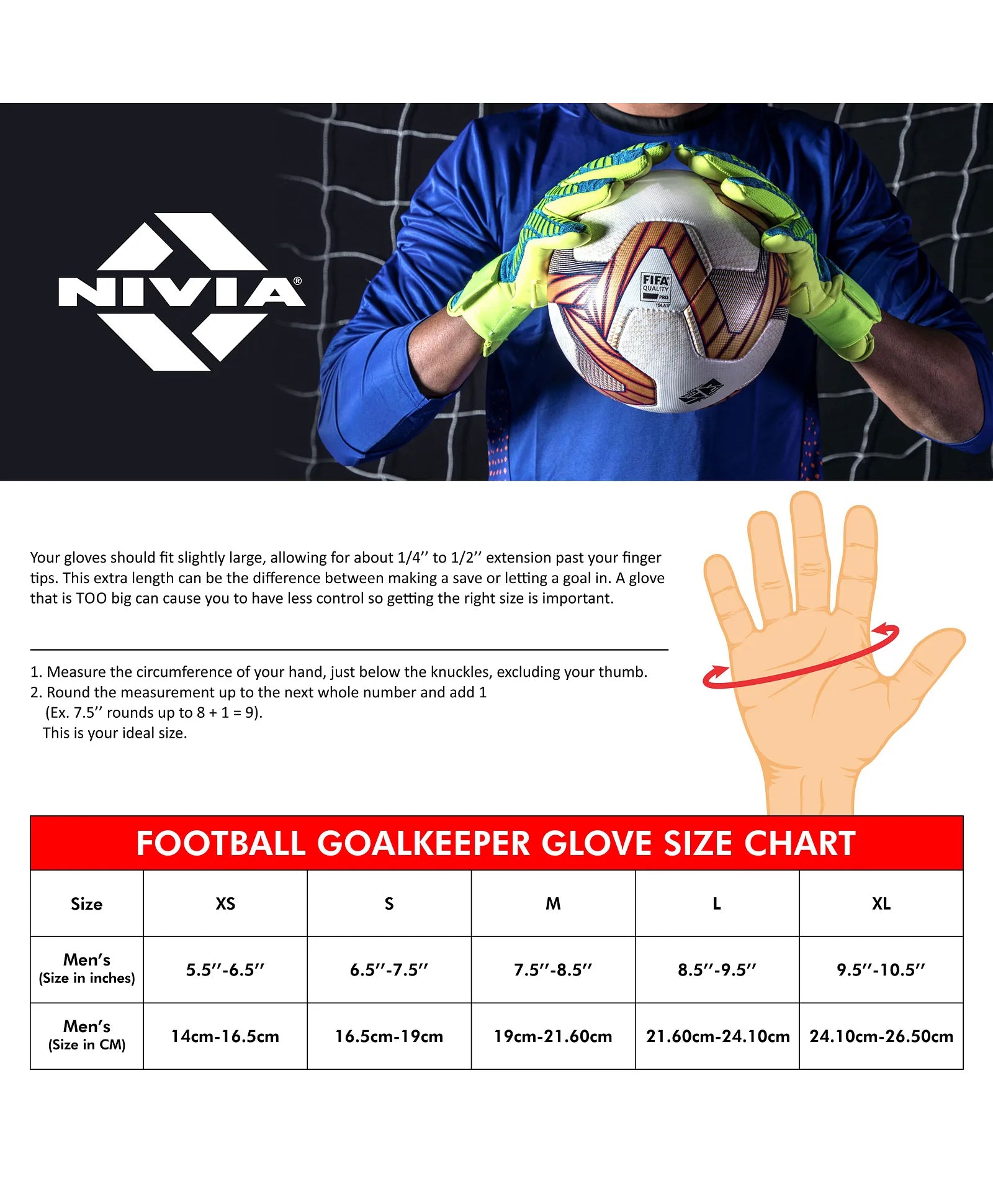 Nivia_Airstrike_Football_Goalkeeper_Gloves_Black_Green_Size_Guide_InstaSport