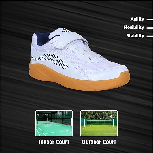 Nivia_Flash_2_Badminton_Shoes_Kids_Blue_Usage_InstaSport