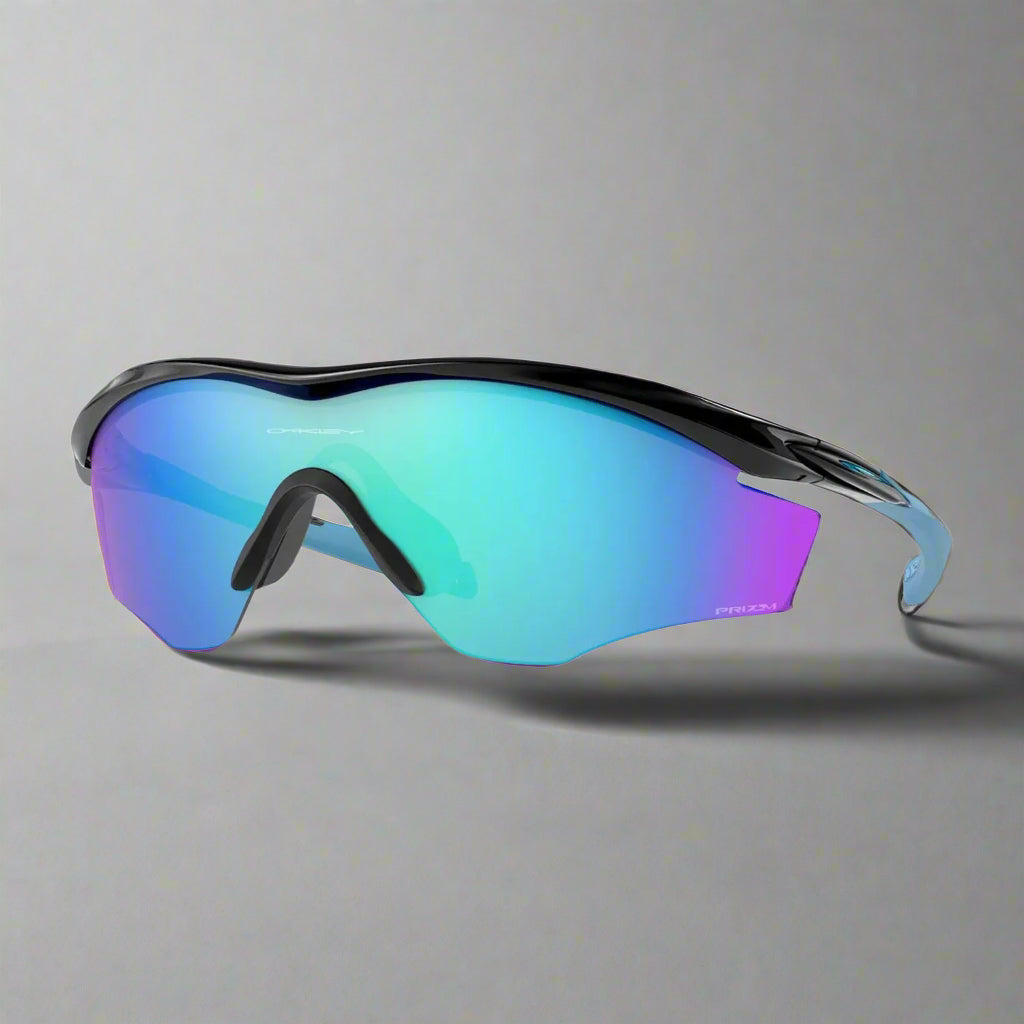 Oakley_M2_Sunglass_PolishedBlack_PrizmSapphireLens_Frontside_Instasport