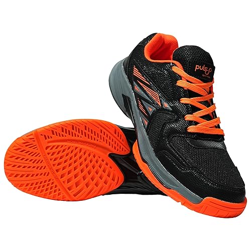 Puls8_Pickleball_Men_s_Shoes_Black_Orange_Full_InstaSport
