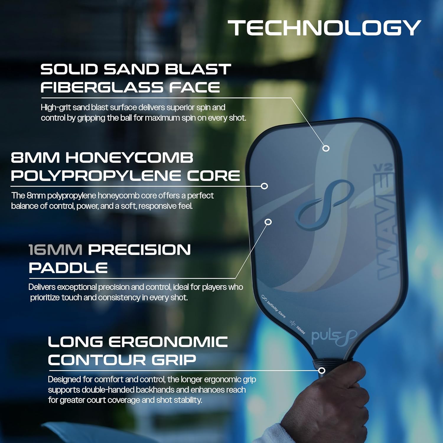 Pulse8_Wave_V2_Pickleball_Paddle_Burnt_Charcoal_Technology_InstaSport