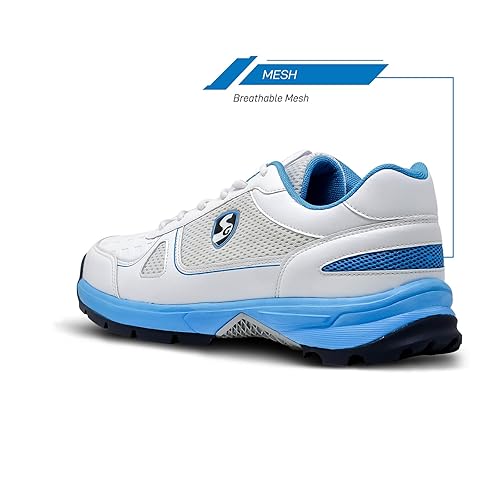SG_Scorer_6.0_Rubber_Spike_Cricket_Shoes_White_Aqua_Blue_Mesh_InstaSport