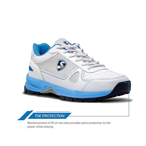 SG_Scorer_6.0_Rubber_Spike_Cricket_Shoes_White_Aqua_Blue_Toe_InstaSport