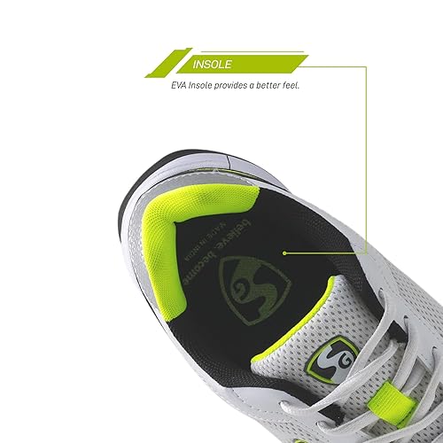 SG_Scorer_6.0_Rubber_Spike_Cricket_Shoes_White_Black_Lime_Insole_InstaSport