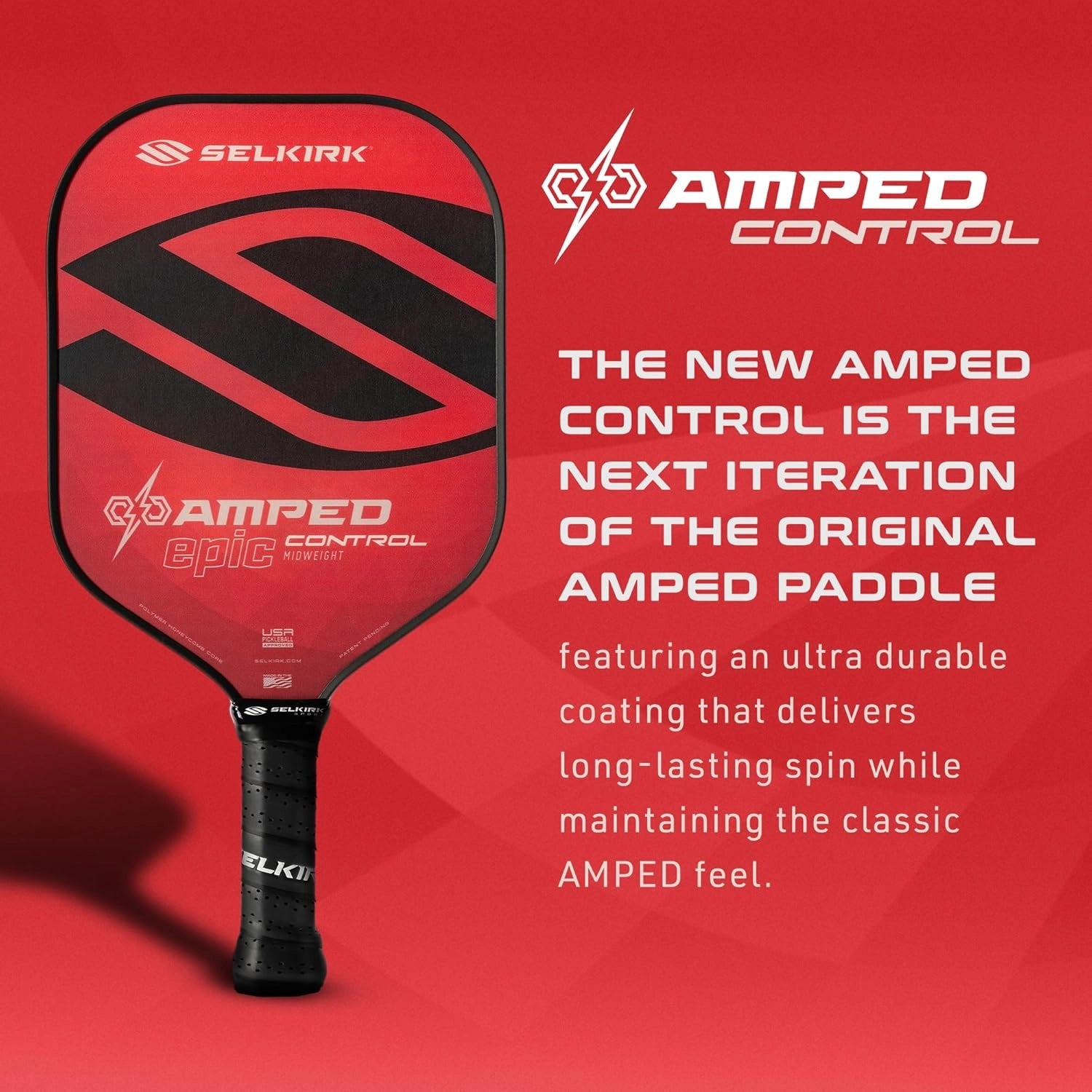 Selkirk_Amped_Control-Invikta_Pickleball_Paddle_16mm_Red_Fullview_Spec_Instasport