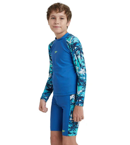Speedo_Boys_Enduraflex_Digital_Print_Long_Sleeve_Swimming_Suntop_Left_InstaSport