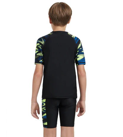 Speedo_Boys_Endurance_10_Hyperboom_Print_Short_Sleeve_Swimming_Suntop_Back_InstaSport