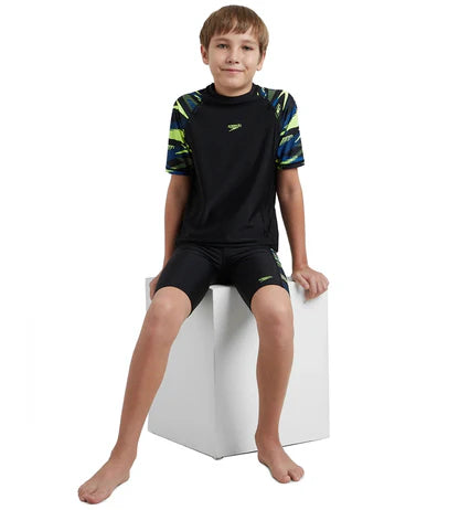 Speedo_Boys_Endurance_10_Hyperboom_Print_Short_Sleeve_Swimming_Suntop_Creative_InstaSport