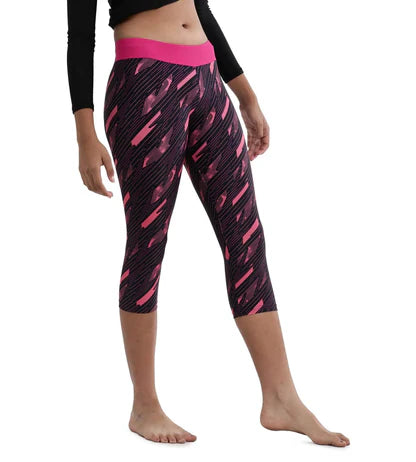 Speedo_Girls_Endurance10_Hyperboom_Printed_Capri_Black_ElectricPink_Cross_InstaSport