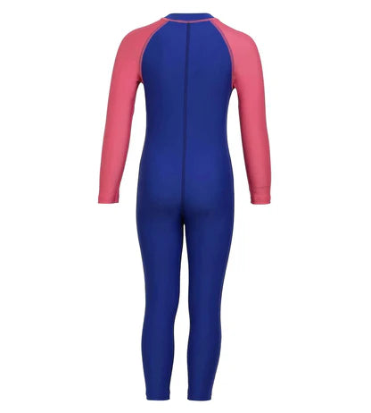 Speedo_Girls_Endurance_10_Essential_All_In_One_Swimming_Suit_Cobalt_Pink_Back_InstaSport