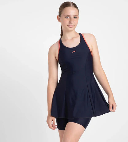 Speedo_Girls_Endurance_10_Racerback_Swimdress_with_Boyleg_True_Navy_Main_InstaSport