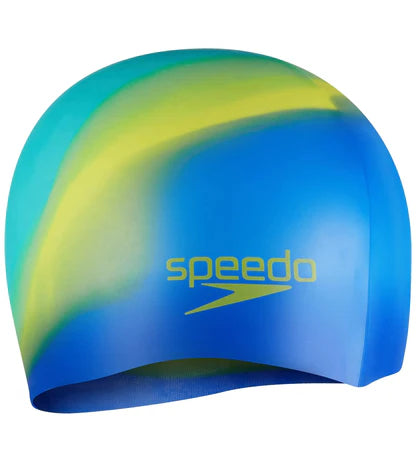 Speedo_Junior_Multi_Color_Silicone_Chlorine_Resistant_Blue_White_Swimming_Caps_Logo_InstaSport