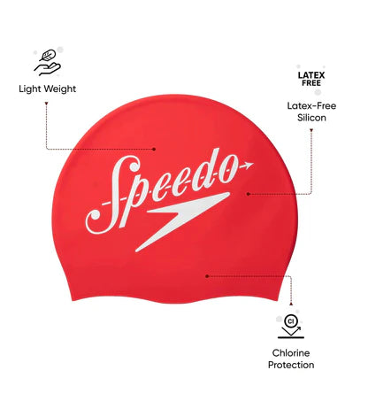 Speedo_Unisex_Logo_Printed_Silicone_Adult_Swimming_Cap_Red_White_Info_InstaSport