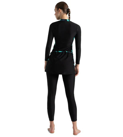 Speedo_Womens_Endurance10_Two_Piece_Closedback_Fullbody_Swimming_Suit_Black_Back_InstaSport