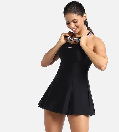 Speedo_Womens_Endurance_10_Racerback_Swimdress_Black_Pink_Main_InstaSport